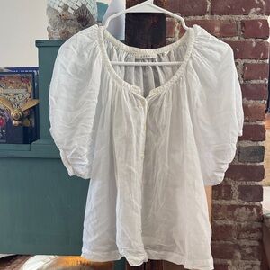 Doen Women's White Puff Sleeve Top - June Top